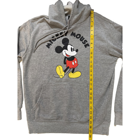 Disney Mickey Mouse Hoodie Mens Medium Gray Pullover Sweatshirt Cartoon Graphic - Picture 6 of 6